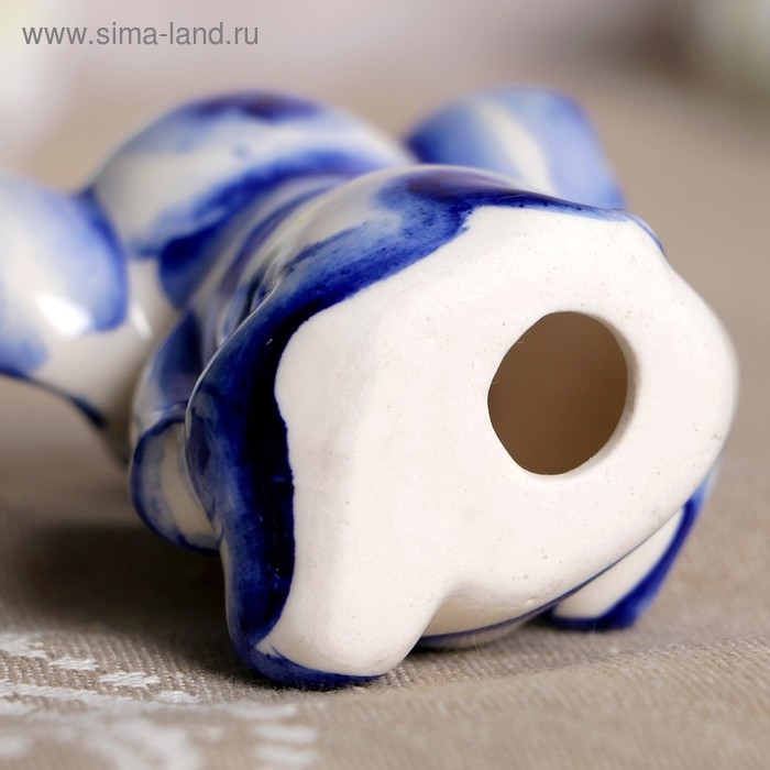 Сувенир &laquo;Слон Ксюша&raquo;, фарфор, гжель, кобальт
