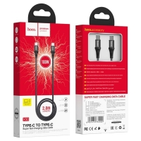 Кабель Hoco X50, Type-C - Type-C, 5 А, 100 Вт, Power Delivery, 2 м, черный Кабель Hoco X50, Type-C - Type-C, 5 А, 100 Вт, Power Delivery, 2 м, черный