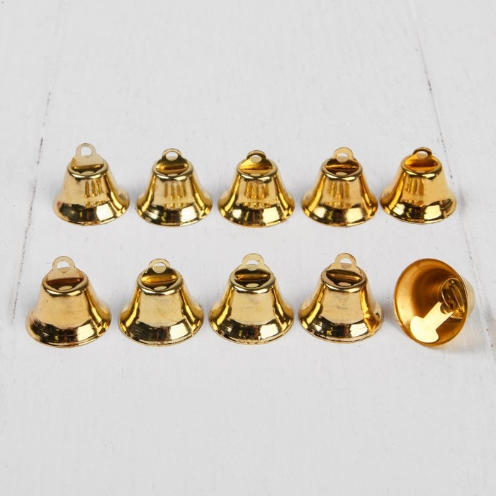 Колокольчик для рукоделия, набор 10 шт., размер 1 шт. — 1,8 см, цвет золотой Колокольчик для рукоделия, набор 10 шт., размер 1 шт. — 1,8 см, цвет золотой