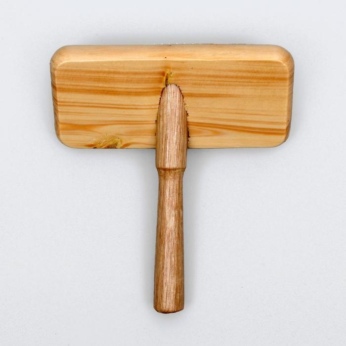 Пуходерка в деревянном корпусе, с каплями, 12,2 х 13,5 см