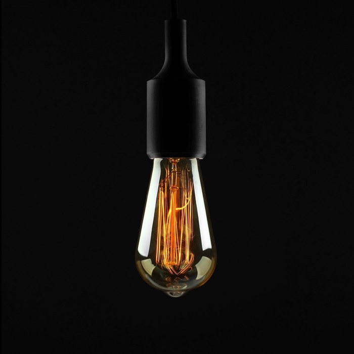 Лампа накаливания винтажная Лампа накаливания винтажная "Ретро", ST64, 60 Вт, Е27, 230 В, 145х64 мм, теплый белый