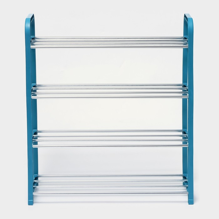 Обувница Доляна, 4 яруса, 50&times;19&times;59 см, цвет синий