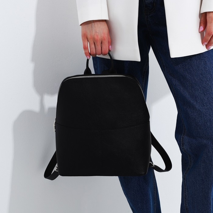 Рюкзак на молнии, &laquo;Медведково&raquo;, цвет чёрный