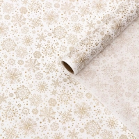 Бумага силиконизированная &laquo;Снежинки&raquo;, золотые, для выпечки, 0,38 х 5 м