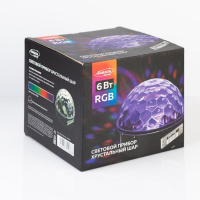 Световой прибор &laquo;Хрустальный шар&raquo; 17.5 см, динамик, свечение мульти, 220 В