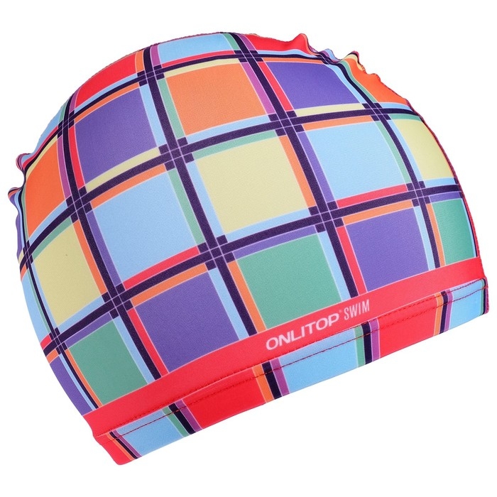 Шапочка для плавания детская ONLYTOP Swim &laquo;Мозаика&raquo;, тканевая, обхват 46-52 см