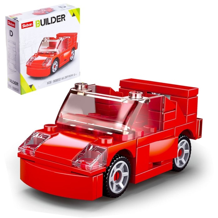 Конструктор &laquo;Тачки&raquo;, 44 детали, цвет красный