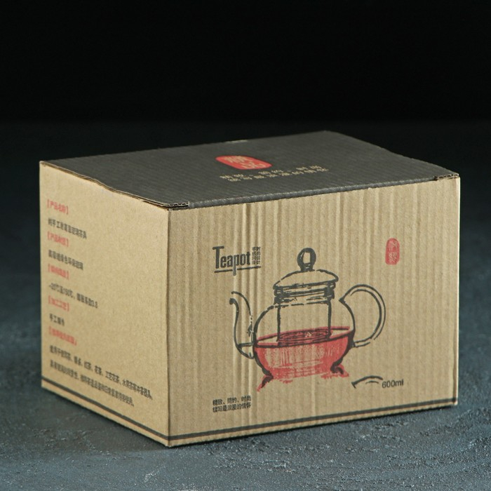 Чайник стеклянный заварочный с металлическим ситом &laquo;Бриз&raquo;, 600 мл