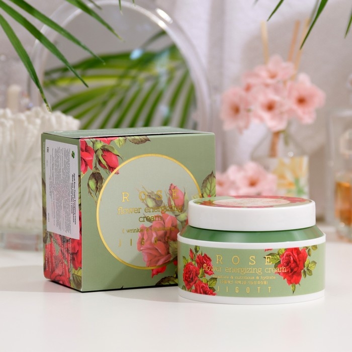 Крем для лица Jigott с экстрактом розы Rose Flower Energizing Cream, 100 мл Крем для лица Jigott с экстрактом розы Rose Flower Energizing Cream, 100 мл