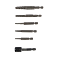 Набор экстракторов с адаптером ТУНДРА, 6 шт, лев. резьба, 45 сталь, 6-гр. Хвостовик Набор экстракторов с адаптером ТУНДРА, 6 шт, лев. резьба, 45 сталь, 6-гр. Хвостовик