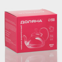 Чайник стеклянный заварочный с металлическим ситом Доляна &laquo;Элегия&raquo;, 600 мл