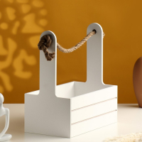 Набор кашпо деревянных 3 в 1 (29&times;18&times;33; 25&times;15&times;30; 21&times;12&times;23) "Аром", белый