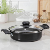 Жаровня-сковорода Consul, 1,5 л, d=20 см, стеклянная крышка, пластмассовые ручки, антипригарное покрытие, цвет чёрный Жаровня-сковорода Consul, 1,5 л, d=20 см, стеклянная крышка, пластмассовые ручки, антипригарное покрытие, цвет чёрный