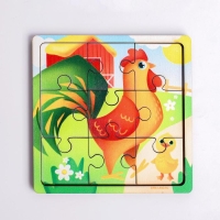 Пазл &laquo;Петух с цыплёнком&raquo;, 9 деталей