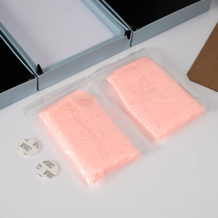 Фоторамка пластик 13х18 см с полим.глиной "Отпечаток ладошки и ножки" голубая 20,5х46,5 см