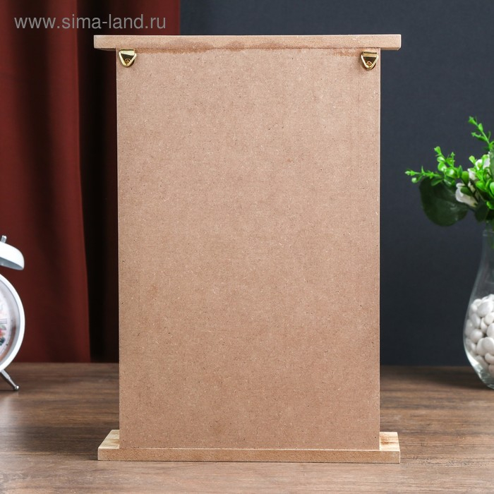 Ключница дерево 6 крючков с ящиком "Пальмовый лист и греческий узор" 29,5х21х8 см