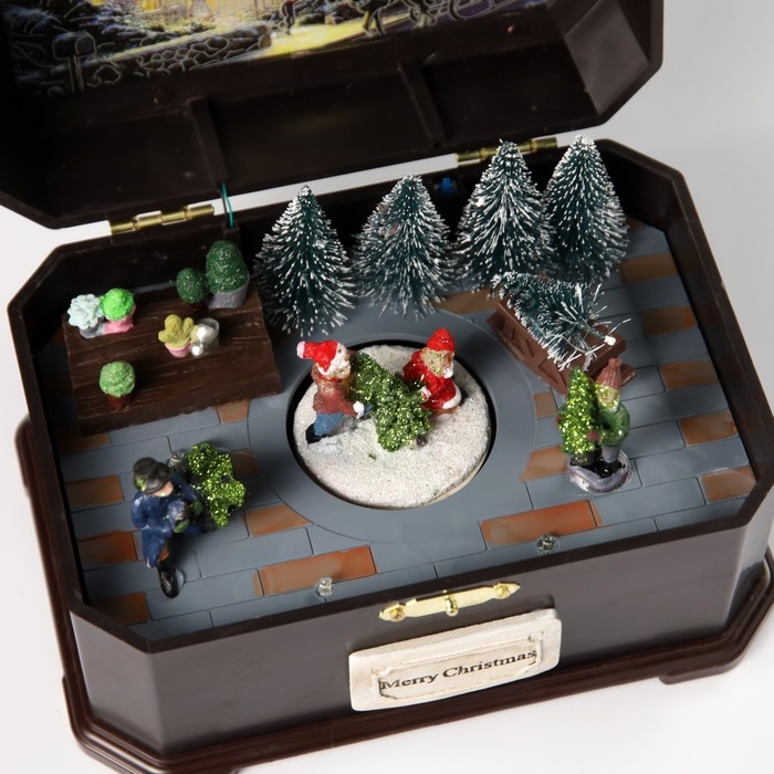 Светодиодная фигура «Рынок ёлок» 20 × 14 × 12 см, полистоун, батарейки ААх3 (не в комплекте), USB, свечение тёплое белое Светодиодная фигура «Рынок ёлок» 20 × 14 × 12 см, полистоун, батарейки ААх3 (не в комплекте), USB, свечение тёплое белое