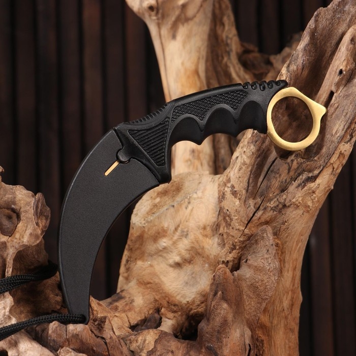 Нож-керамбит "Коготь орла" 20см, клинок 90мм/3,1мм, золотистый