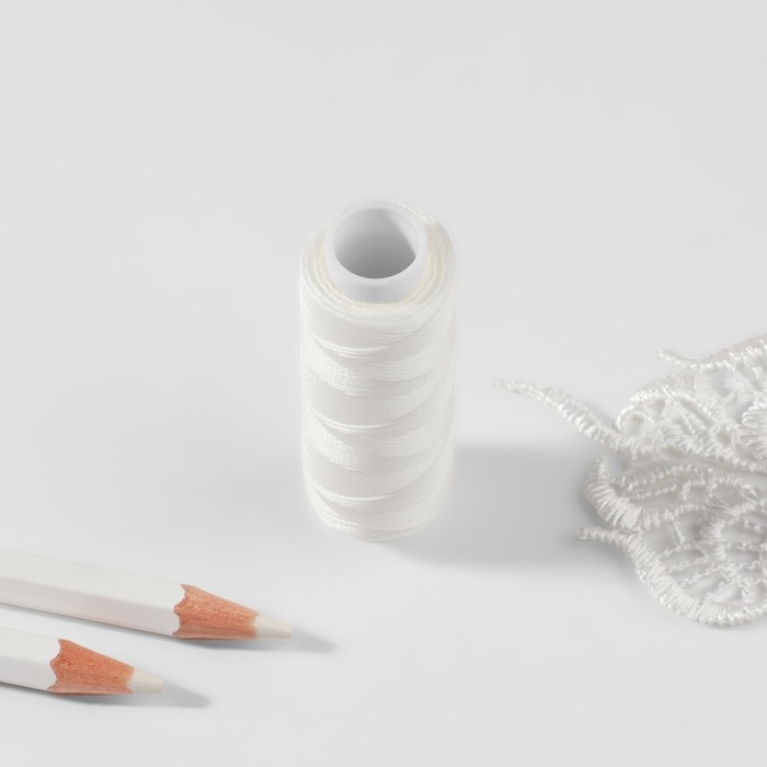 Нитки вощёные, круглые, 300D/3, 0,35 мм, 60 &plusmn; 2 м, цвет белый