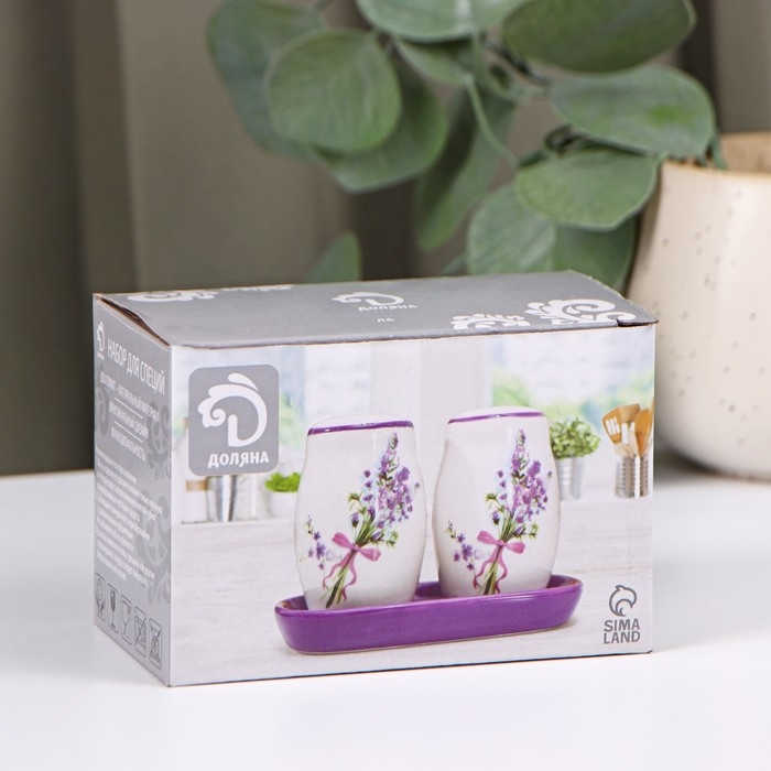 Набор для специй Доляна &laquo;Зайка&raquo;, 2 предмета: солонка, перечница, 130 мл