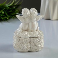 Шкатулка для мелочей "Ангел" перламутровая, 9см Шкатулка для мелочей "Ангел" перламутровая, 9см