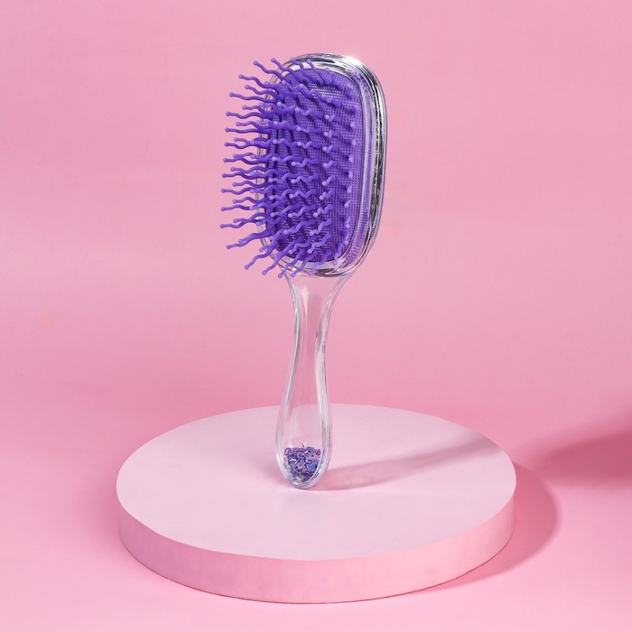 Расчёска массажная, широкая, 6 × 18 см, цвет фиолетовый Расчёска массажная, широкая, 6 × 18 см, цвет фиолетовый
