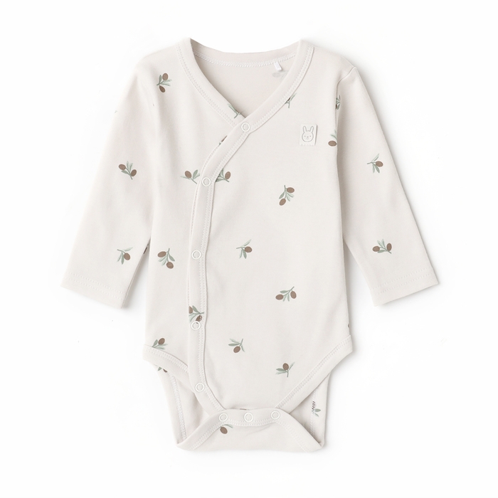 Боди с дл. рукавом Крошка Я Olives, р. 74-80, молочный