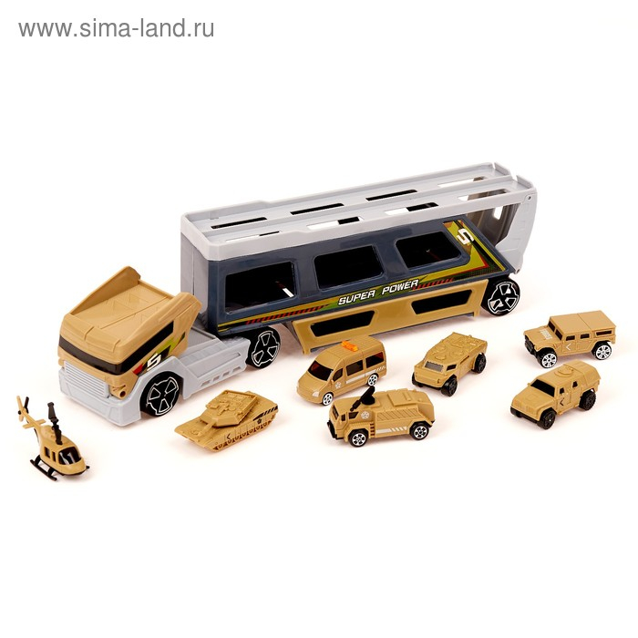 Грузовик «Трейлер» с 6 машинами и вертолетом Грузовик «Трейлер» с 6 машинами и вертолетом