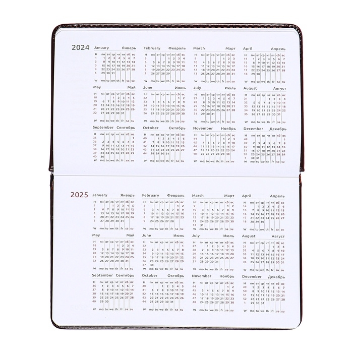 Планинг карманный датированный 2025 года, 64 листа, deVENTE.Bravo, твердая обложка кожзам с поролоном, термо тиснение, блок 70 г/м2, коричневый, 155 х 95мм