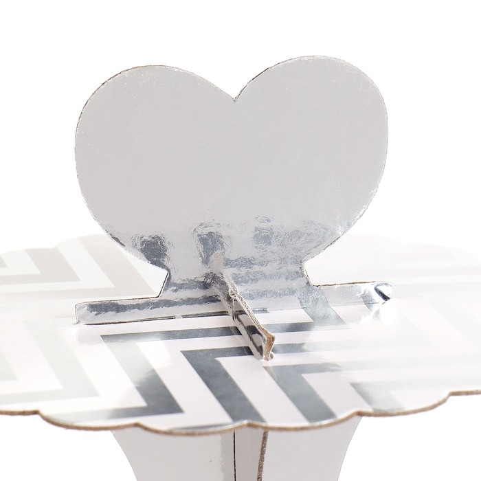 Подставка для пирожных &laquo;Зигзаги&raquo;, серебро