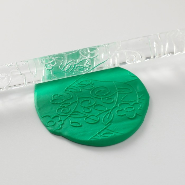 Скалка для творчества акрил Скалка для творчества акрил "Цветы" 16х1 см