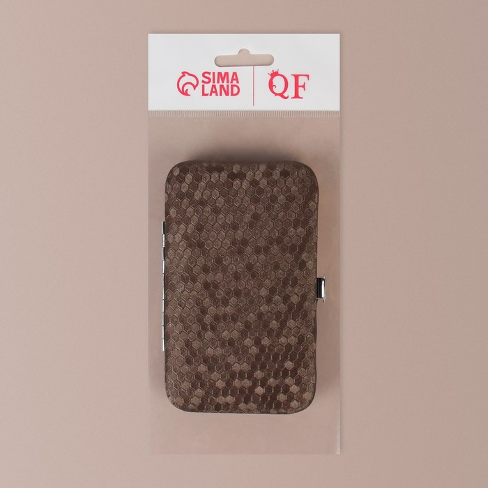 Набор маникюрный, 7 предметов, в футляре, цвет коричневый Набор маникюрный, 7 предметов, в футляре, цвет коричневый