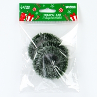 Декор &laquo;Новогодний венок&raquo;, набор 3 шт., размер 1 шт. &mdash; 6,5 см, цвет светло-зелёный