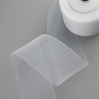 Шторная лента фиксированная сборка, органза, 10 см, 50 &plusmn; 1 м, цвет прозрачный