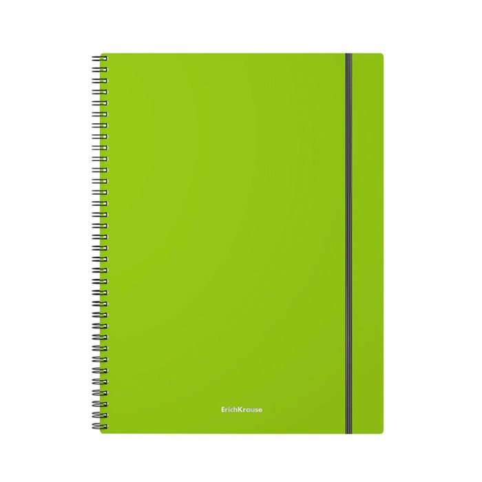 Тетрадь А4 на спирали, 80 листов в клетку, ErichKrause Neon, пластиковая обложка, на резинке, блок офсет 100% белизна, МИКС Тетрадь А4 на спирали, 80 листов в клетку, ErichKrause Neon, пластиковая обложка, на резинке, блок офсет 100% белизна, МИКС