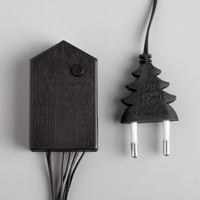 Гирлянда &laquo;Нить&raquo; 10 м, IP20, тёмная нить, 100 LED, свечение красное, 8 режимов, 220 В