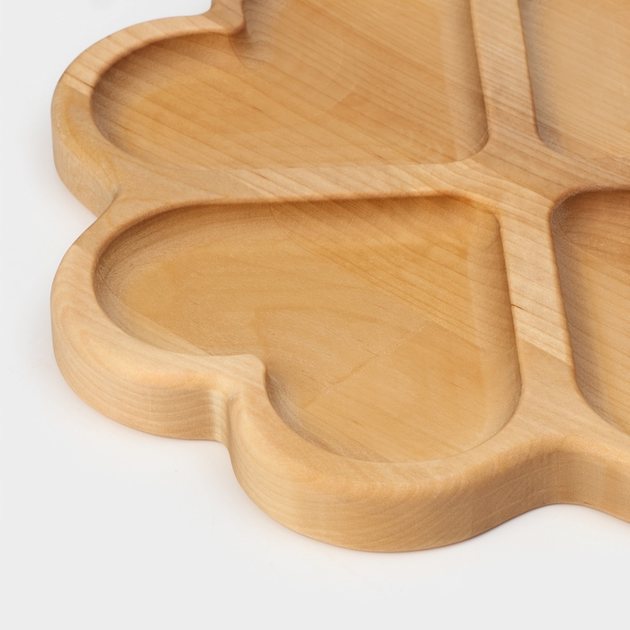 Менажница деревянная авторская Adelica &laquo;Сердце&raquo;, 22&times;22&times;1,8 см, пропитана минеральным маслом, берёза