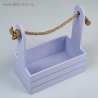 Набор кашпо деревянных 2 в 1 (25&times;15&times;30; 21&times;12&times;23 см) "Dear", ручка канат, лаванда
