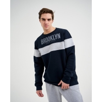 Свитшот мужской, цвет синий/серый, размер 54