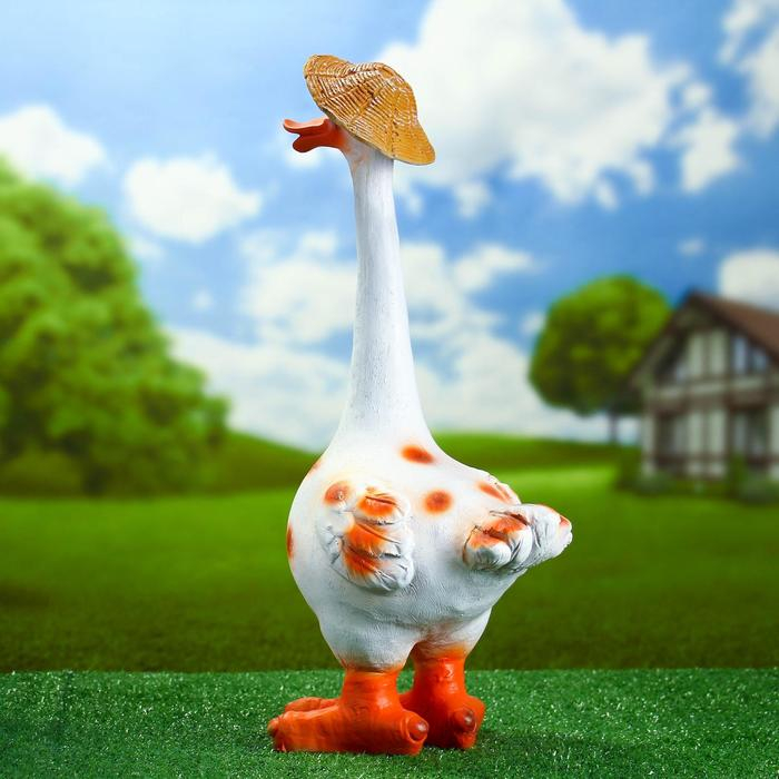 Садовая фигура Садовая фигура "Гусь в шляпе малый" 51х25 см