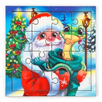 Пазлы для детей деревянные «Новый год! Дед Мороз и змея», 16 элементов, символ года 2025 Пазлы для детей деревянные «Новый год! Дед Мороз и змея», 16 элементов, символ года 2025