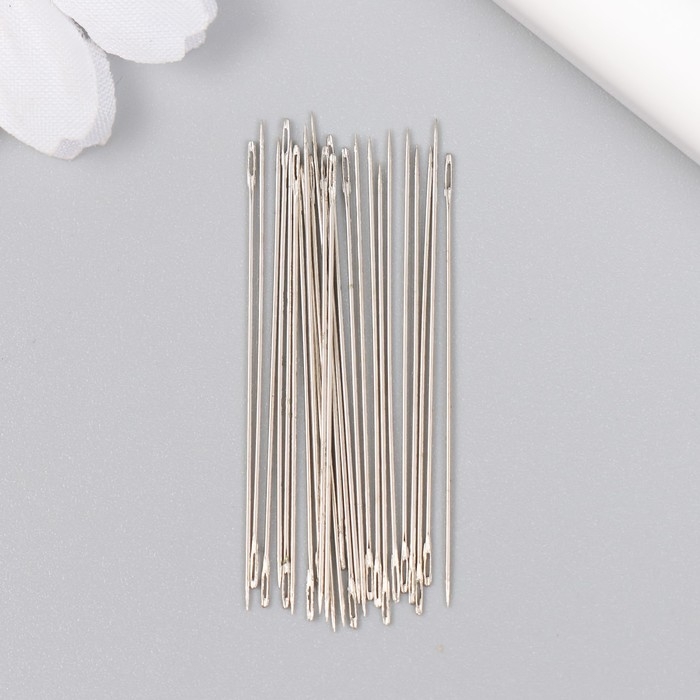 Иглы для бисера металл в пластиковой коробке набор 25 шт &Oslash; 0,6 мм