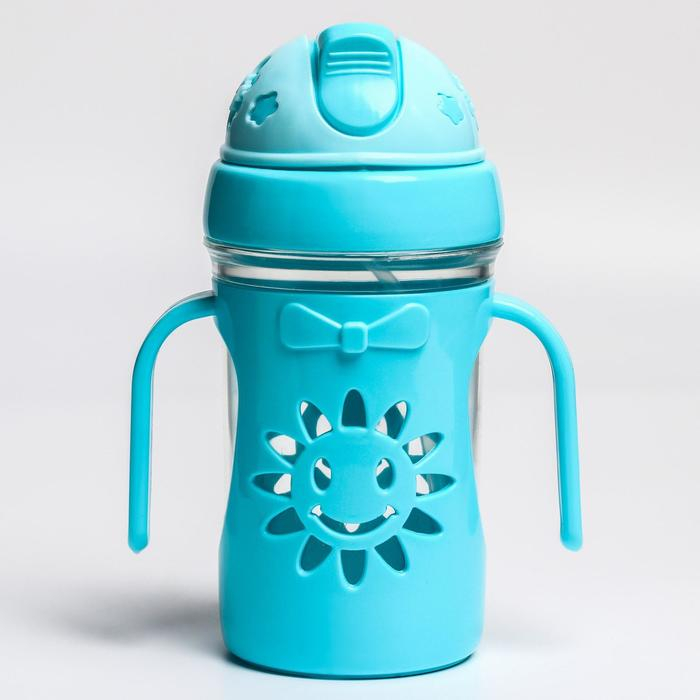 Поильник детский с силиконовой трубочкой «Солнышко», 250 мл., с ручками, цвет МИКС Поильник детский с силиконовой трубочкой «Солнышко», 250 мл., с ручками, цвет МИКС