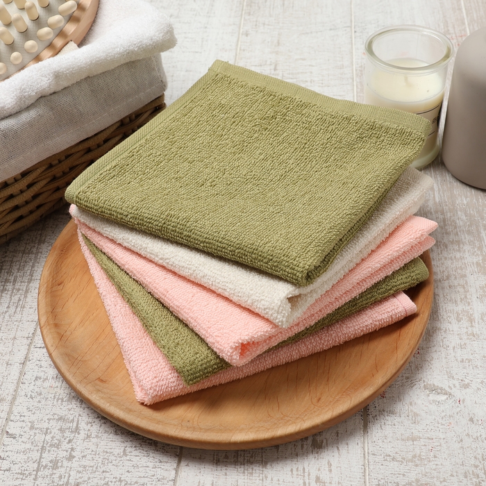 Набор махровых салфеток Botanic 30х30 см -5шт, 100% хл, 340гр/м2 Набор махровых салфеток Botanic 30х30 см -5шт, 100% хл, 340гр/м2