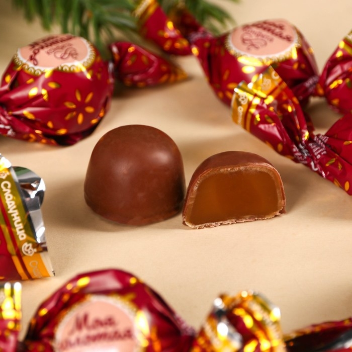 Шоколадные конфеты в коробке &laquo;Все мечты сбудутся&raquo;, вкус: карамель, 200 г.