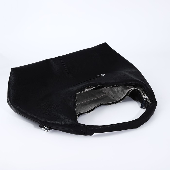 Сумка-мешок на молнии, наружный карман, цвет чёрный Сумка-мешок на молнии, наружный карман, цвет чёрный