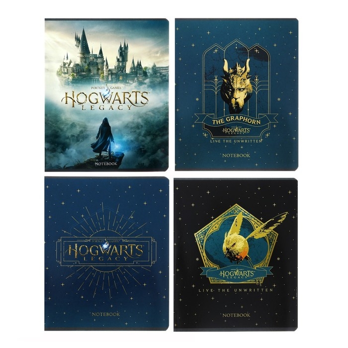 Тетрадь 48 листов клетка Тетрадь 48 листов клетка "-Hogwarts Legacy-Гарри Поттер", обложка мелованный картон, скругленные углы, блок 65 г/м2, 5В МИКС