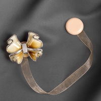 Подхват для штор &laquo;Бант&raquo;, 6 &times; 5 см, цвет бежевый
