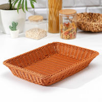 Корзина для продуктов Доляна, 40&times;29,5&times;7 см, цвет коричневый