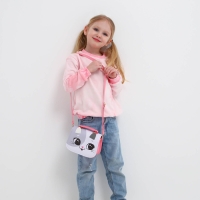 Сумка детская для девочки &laquo;Кошечка&raquo;, с ушками, цвет белый/розовый, 16х6,5х12 см